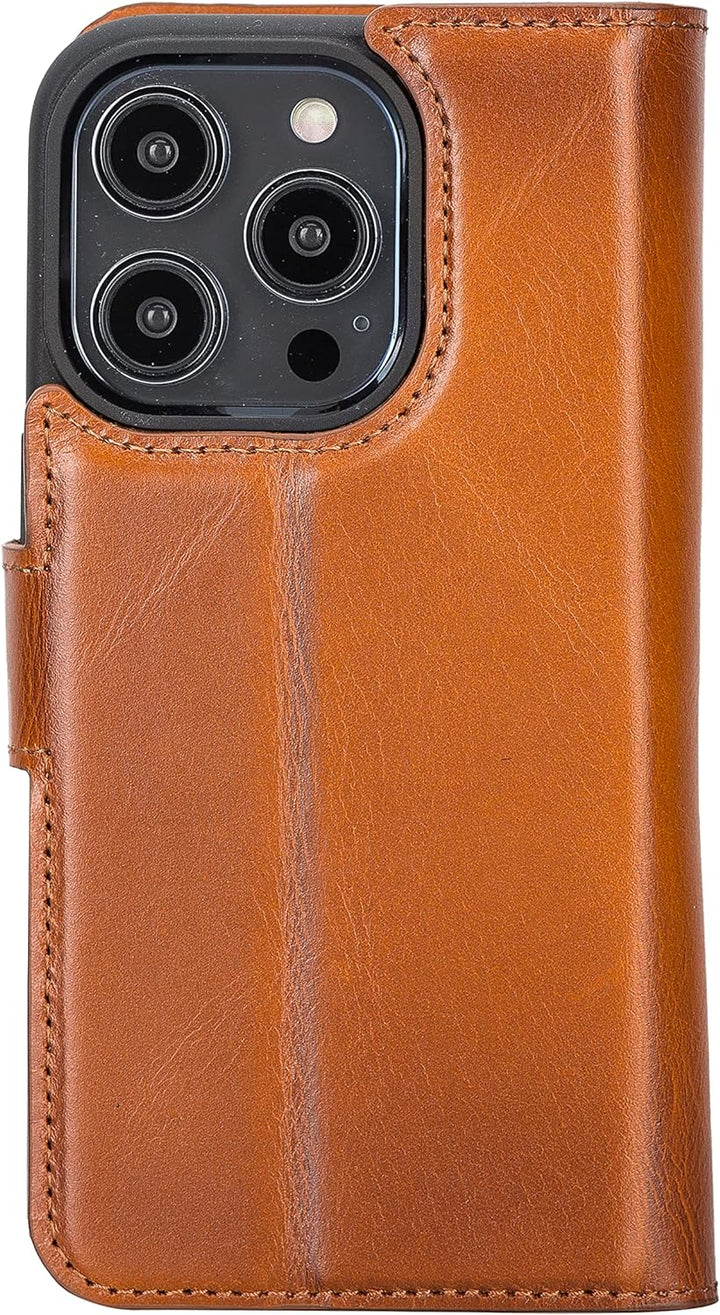 Solo Pelle Lederhülle kompatibel für iPhone 14 Pro in 6.1 Zoll abnehmbare Hülle (2in1) inkl. Kartenf
