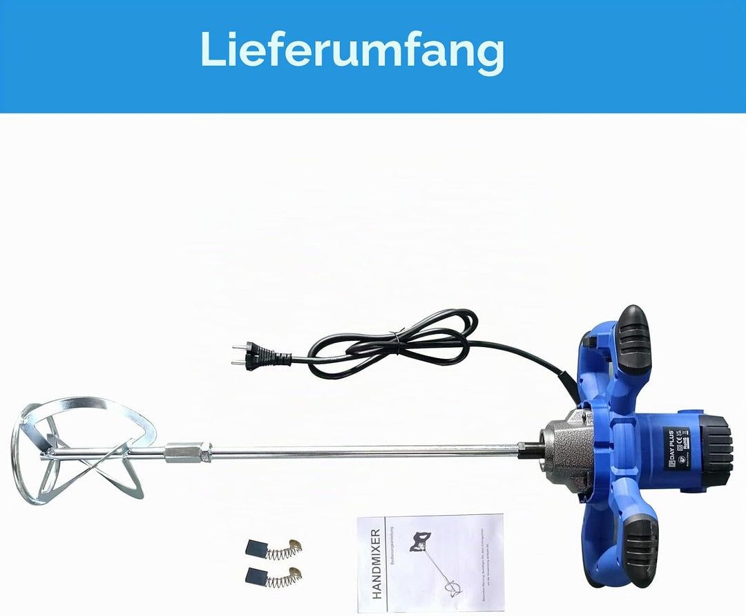 2600W Elektrischer Betonmischer Mörtelrührer, einstellbare 6-Geschwindigkeit, Handmischer Rührwerkze