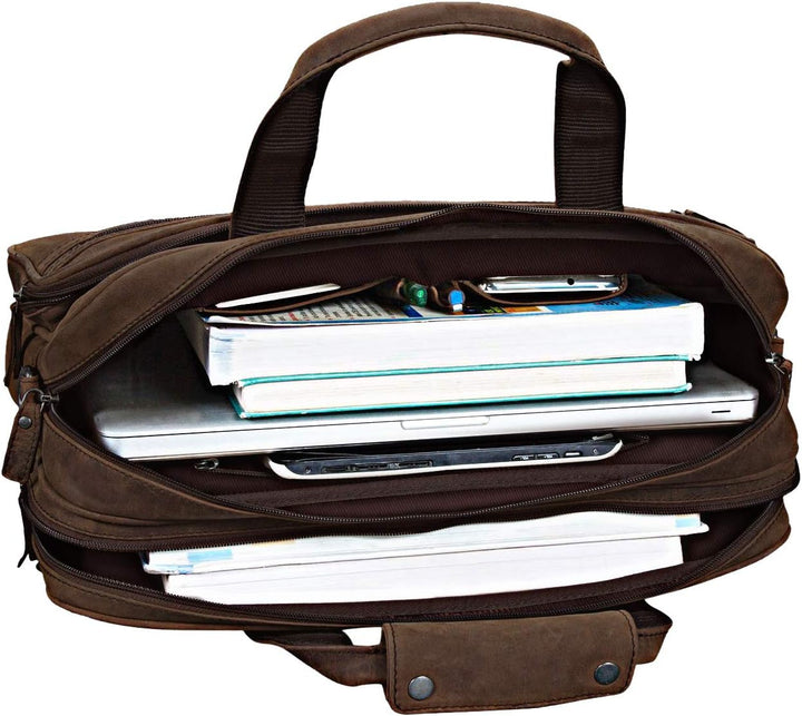 STILORD 'Atlantis' Leder Aktentasche gross Vintage Lehrertasche Arbeitstasche grosse Ledertasche Bus