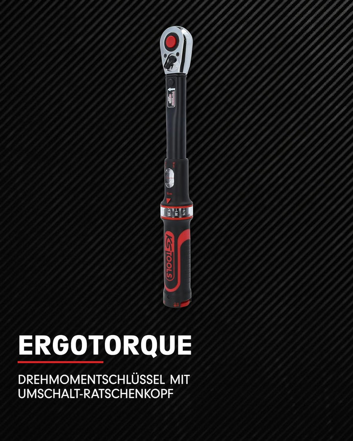 KS Tools Ratschen Drehmomentschlüssel 3/8" ERGOTORQUEprecision 516.1522 I 10-50 Nm I Mit Doppelskala