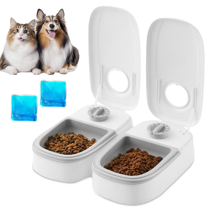 Automatischer Futterautomat Für 2 Mahlzeiten, Futterautomat Katze Mit 48 Stunden Timer, Futterautoma