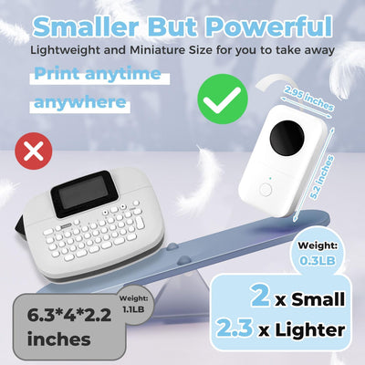 Phomemo D30 Bluetooth Etikettendrucker - Mini Beschriftungsgerät Selbstklebend Thermo Etikettiergerä
