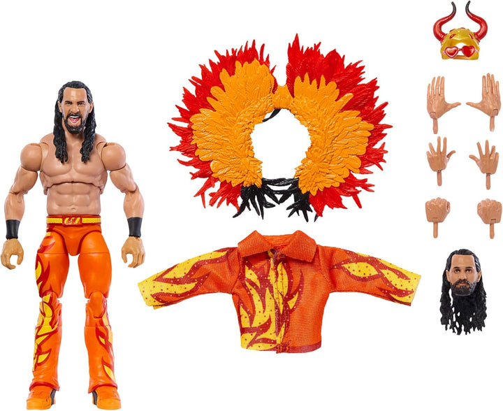 Mattel WWE Ultimate Edition Actionfigur Seth Rollins Fan TakeOver Sammelfigur mit austauschbarem Zub