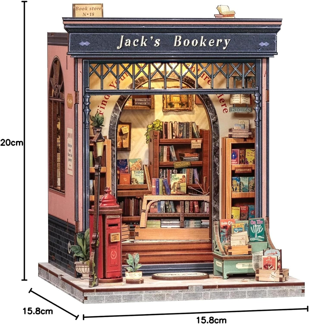 CUTEBEE Book Nook Kit - Holz Miniatur Haus Private Buchhandlung Thema Stil - DIY Bastelset Minihaus