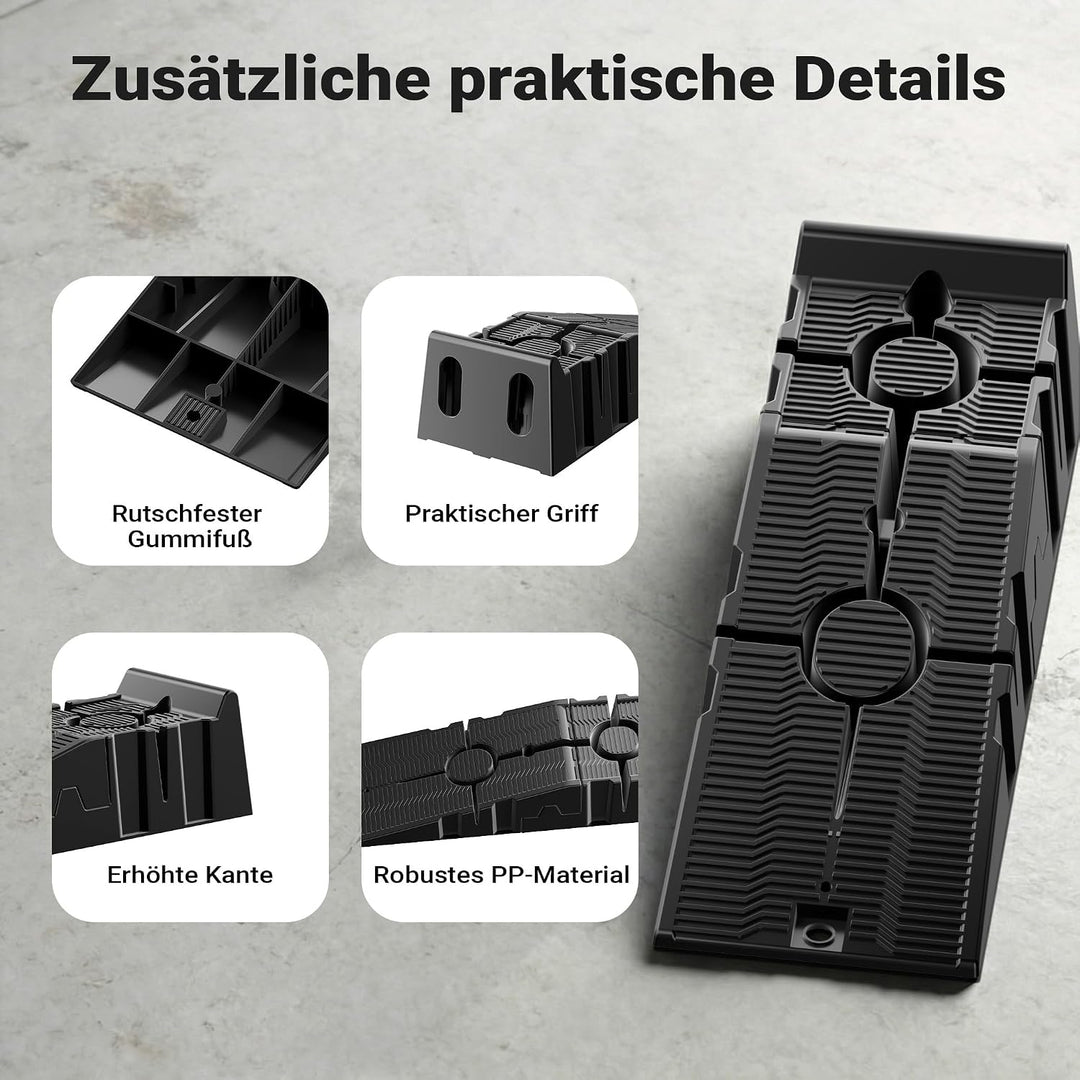 XPOtool teilbare Auffahrrampe 2er Set Schwerlast Autorampen bis 2,5 Tonnen aus Kunststoff für Pkws 2