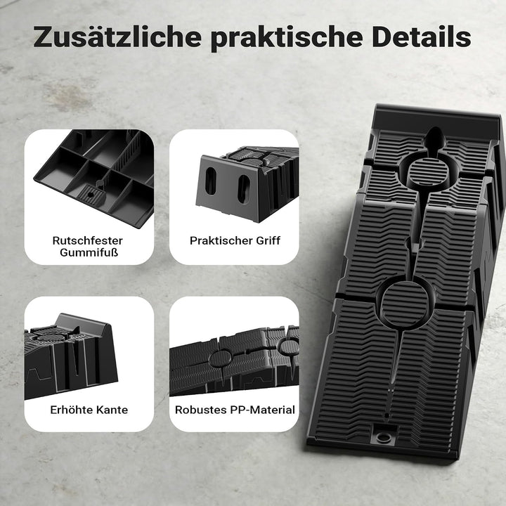 XPOtool teilbare Auffahrrampe 2er Set Schwerlast Autorampen bis 2,5 Tonnen aus Kunststoff für Pkws 2