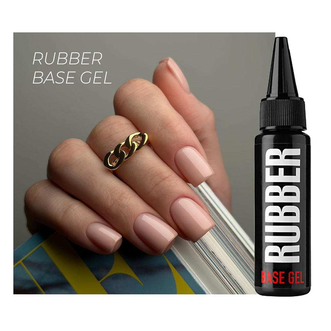 K Professional Rubber Base Gel - Base Coat Gel Polish UV LED Soak Off - Unterlack Nagellack Hochbest