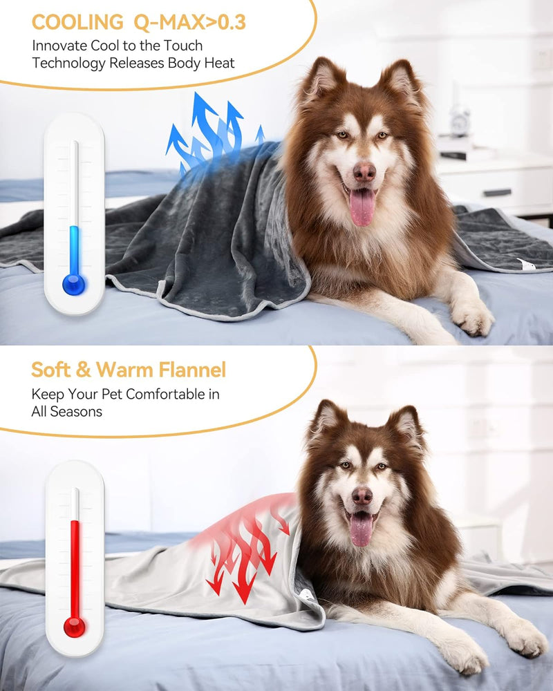 PETTOM Hundedecke Waschbar Wasserdicht, Hundedecke Warm und Kühl Doppelschichtig, Haustierdecke Sofa