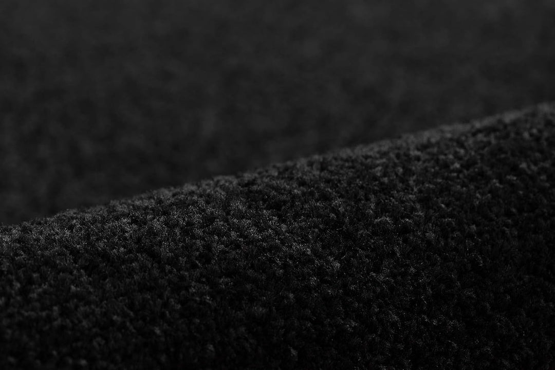 Einfarbiger Teppich Trendy für Zimmer, Wohnzimmer, Schlafzimmer, Teppichboden Auslegware, schwarz, V