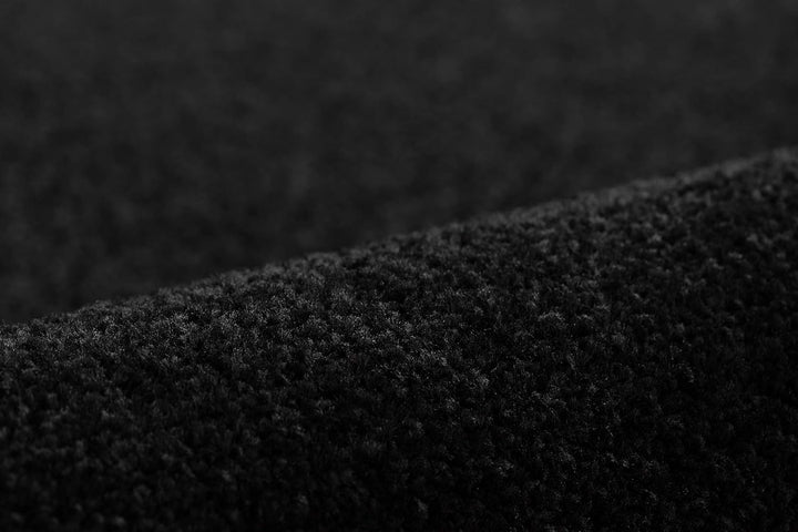 Einfarbiger Teppich Trendy für Zimmer, Wohnzimmer, Schlafzimmer, Teppichboden Auslegware, schwarz, V
