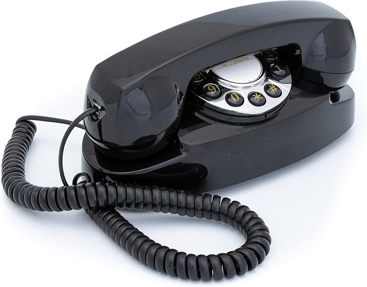 GPO Audrey Telefon mit Tasten, 1950er-Jahre-Design schwarz, schwarz