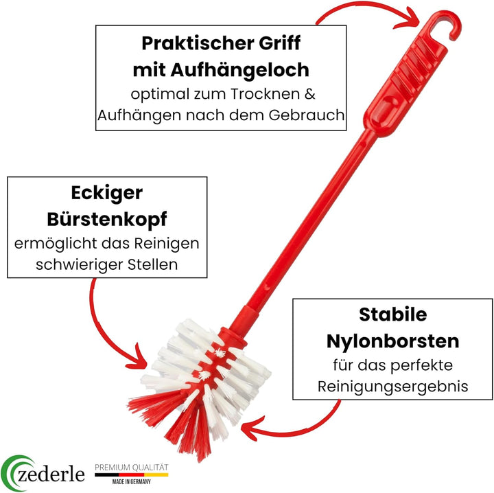 zederle 3X Mixtopf-Spülbürste, Reinigungsbürste für Thermomix, Monsieur Cuisine, Bosch Cookit, Reini