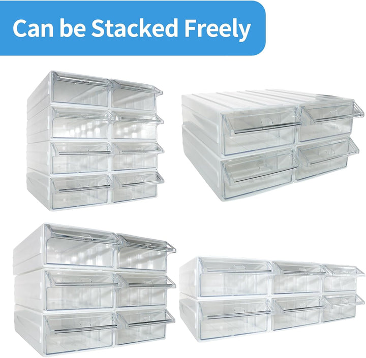 9 Stück Desk Aufbewahrungsbox mit 9 Schubladen, Büro Organizer Plastic mit Schubladen Stapelbar, Auf