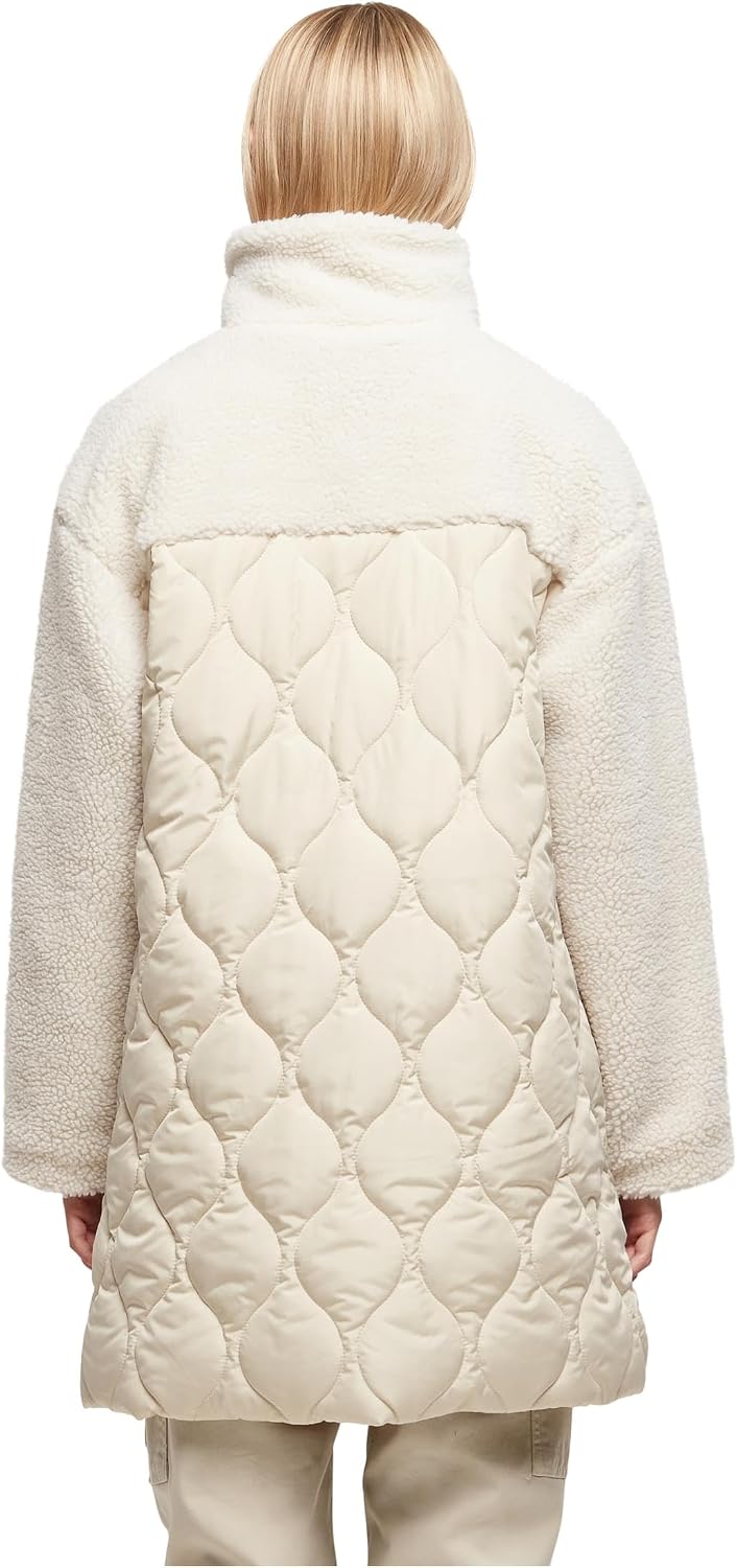 Urban Classics Ladies Oversized Sherpa Quilted Coat, Oversize Fit Frauen Mantel mit Taft gefüttert,