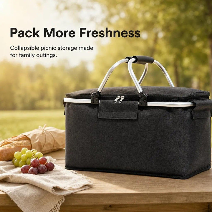 Einkaufskorb,Einkaufskorb Faltbar,Thermo Als Picknickkorb, Kühlbox Tragbare Mit Gepolsterten Griffen