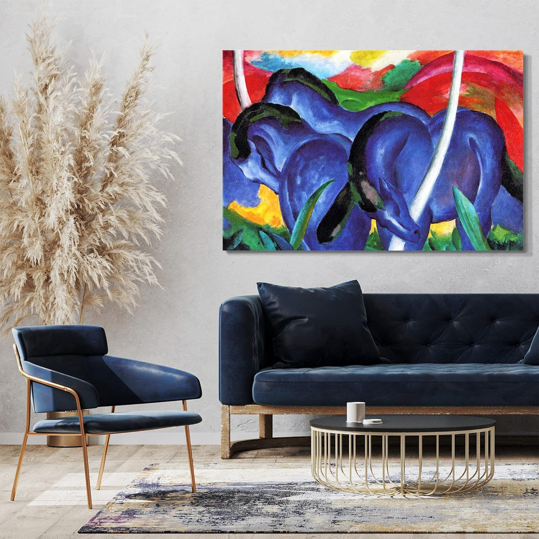 Printed Paintings Leinwand (80x60cm): Franz Marc - Die grossen blauen Pferde (1911) 80x60 cm, 80x60