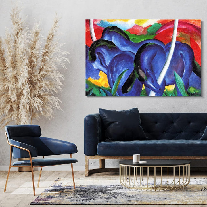 Printed Paintings Leinwand (80x60cm): Franz Marc - Die grossen blauen Pferde (1911) 80x60 cm, 80x60