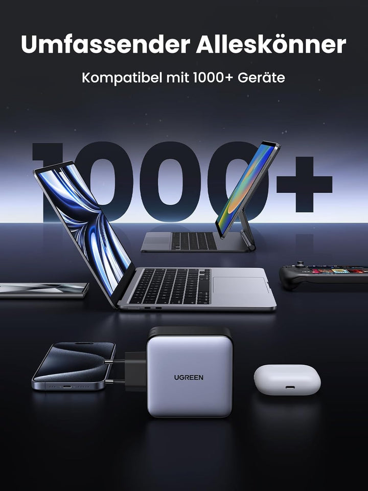 UGREEN Nexode USB C Ladegerät 100W 5-Port GaN Netzteil Mehrfach PD Charger Multiports unterstützt PP