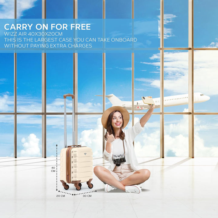 Flight Knight Leichte 4-Rad-abs-hartschalenkoffer Handgepack, Zugelassen Fur Uber 100 Fluggesellscha