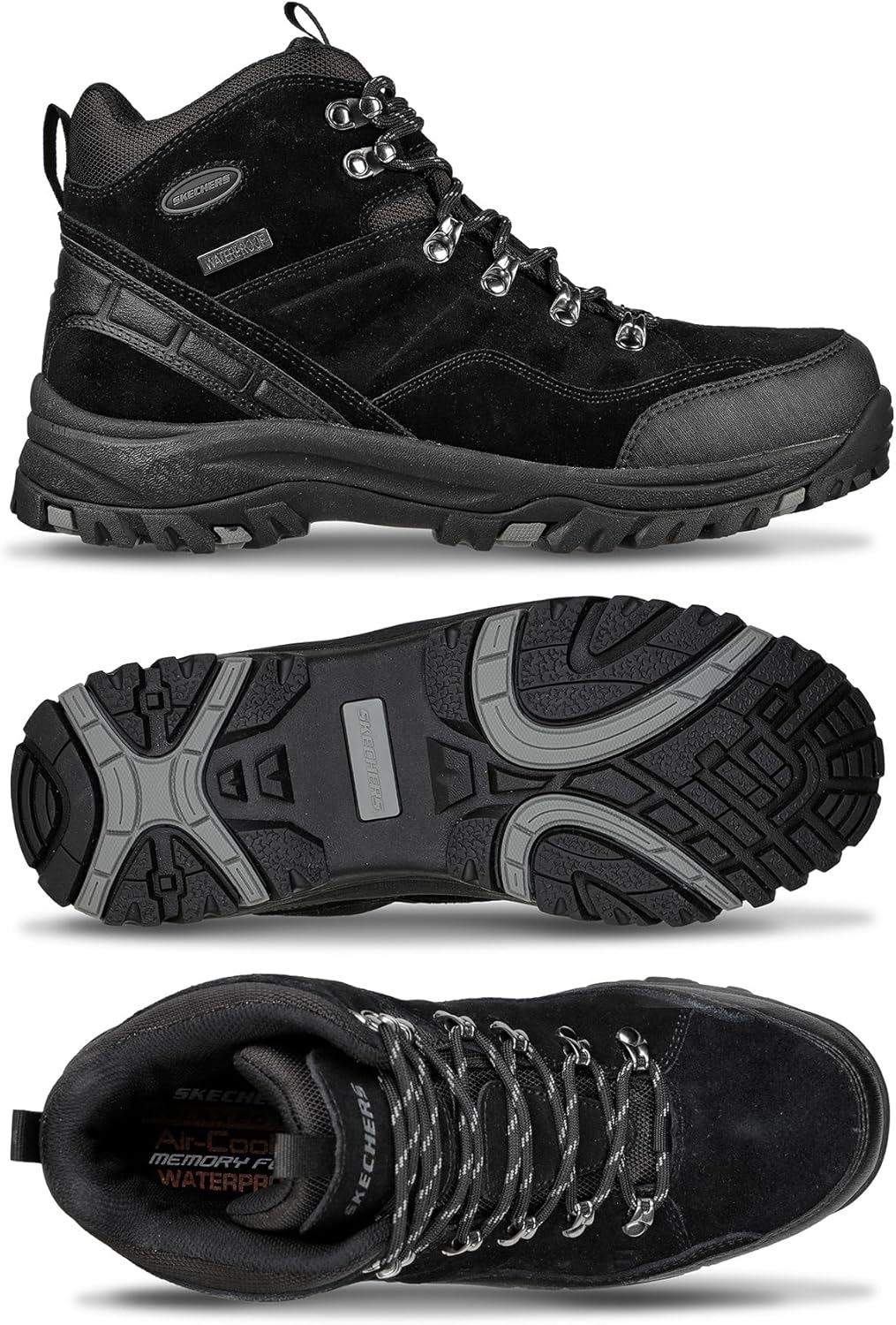 Skechers Herren Relment Pelmo64869 Stiefel 45 EU Black Suede, 45 EU Black Suede