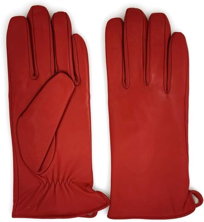 ZLUXURQ Damen Leder Handschuhe echtes Lammleder und mit Kaschmir Wolle gefütterte warme Winter Hands
