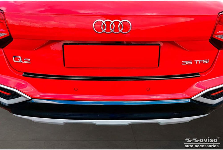 Avisa Schwarz Edelstahl Heckstossstangenschutz kompatibel mit Audi Q2 Facelift 2020-