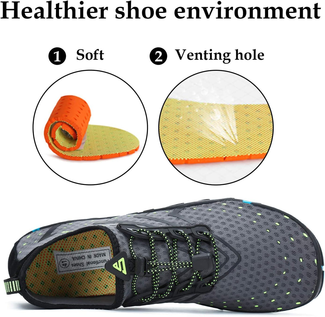 SAGUARO Herren Badeschuhe Damen rutschfeste Sohle Schnell Trocknend Schwimmschuhe 36 EU Grau, 36 EU