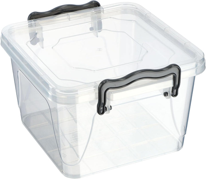 KADAX Aufbewahrungsbox mit Deckel, Robuster Plastikbehälter aus Kunststoff, Lunchbox, Transparente F