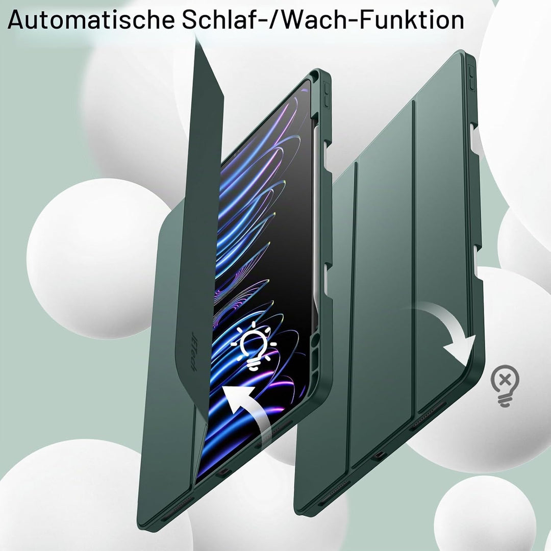 JETech Hülle für iPad Pro 12,9 Zoll (6./5. Generation, Modell 2022/2021) mit Stifthalter, Unterstütz