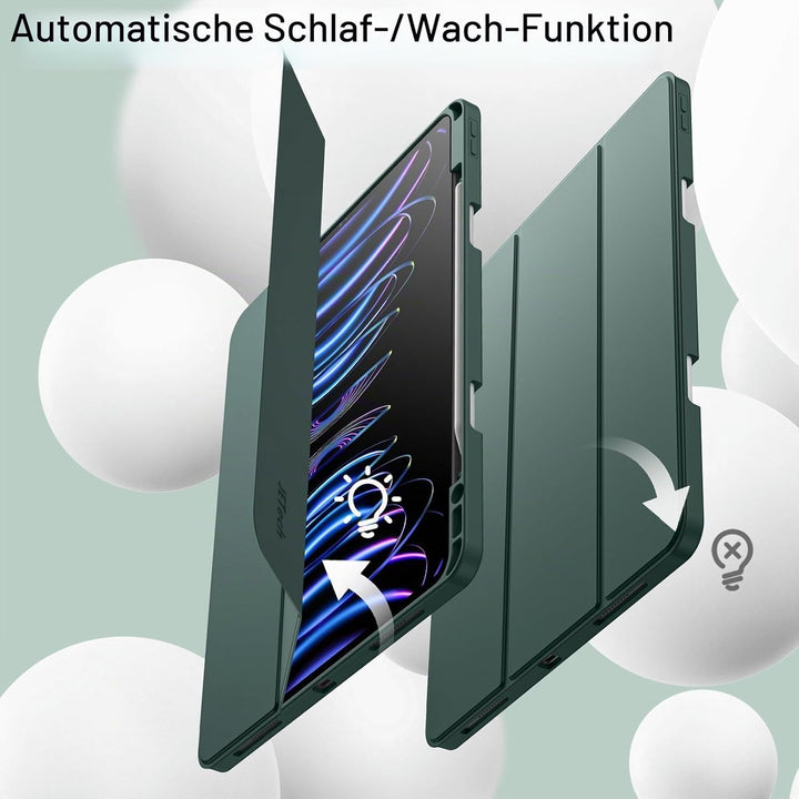JETech Hülle für iPad Pro 12,9 Zoll (6./5. Generation, Modell 2022/2021) mit Stifthalter, Unterstütz