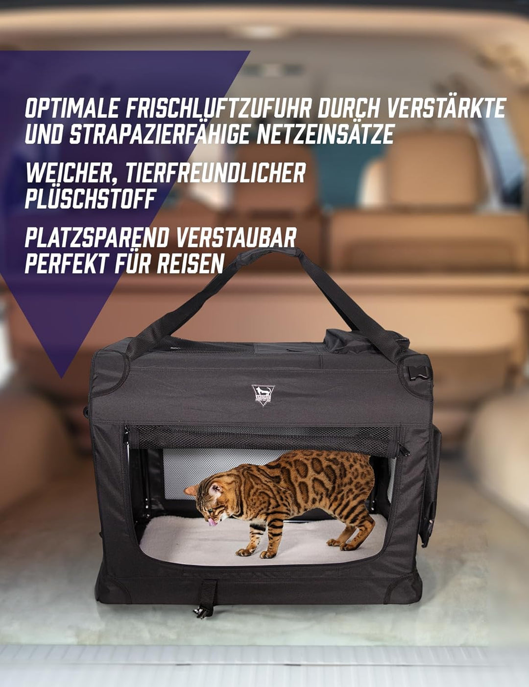 Palace Transporttasche für Hunde und Kleintiere - vielseitige Öffnungen, doppelte Tragegriffe, optim