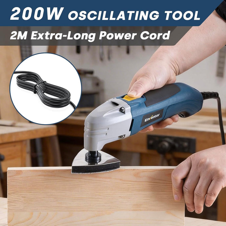 Enventor 200W Oszillationswerkzeug, 22000RPM, 3° Oszillationswinkel, Oszillierendes Multifunktionswe