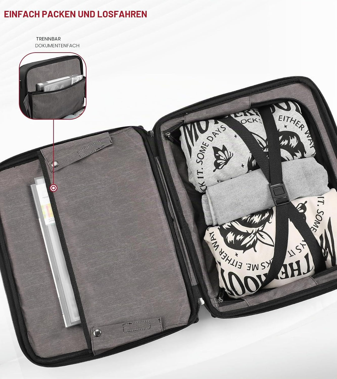 star cloud Laptop Trolley 17 Zoll, Business Trolley Herren, Laptop-Aktentasche mit 4 Rollen, Laptopt