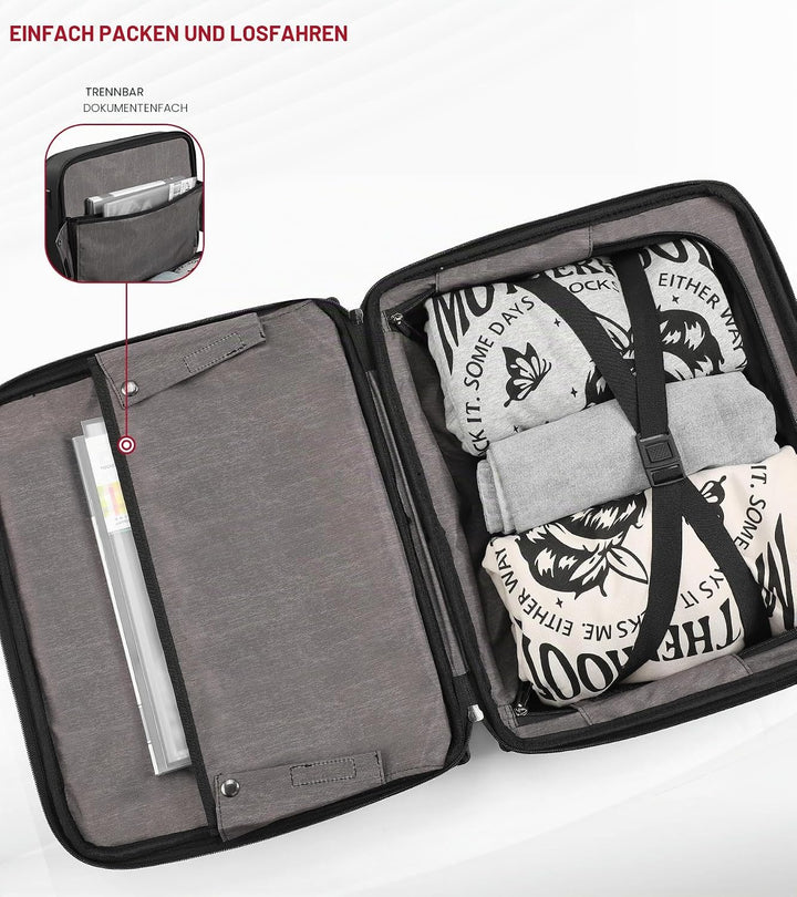 star cloud Laptop Trolley 17 Zoll, Business Trolley Herren, Laptop-Aktentasche mit 4 Rollen, Laptopt