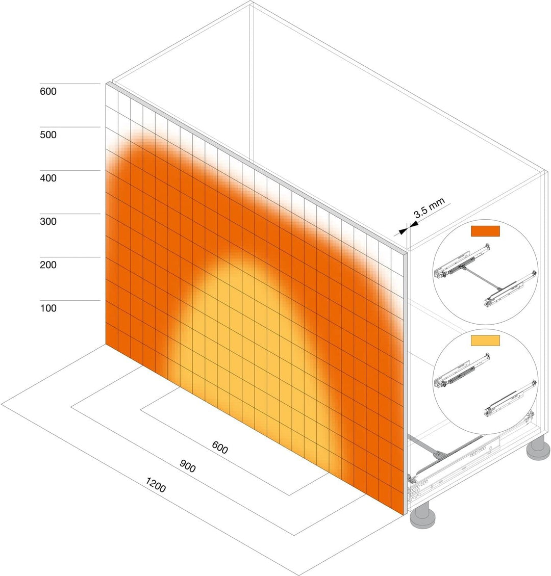 Blum Führung MOVENTO Tip On, Belastbarkeit 40 kg 520 mm