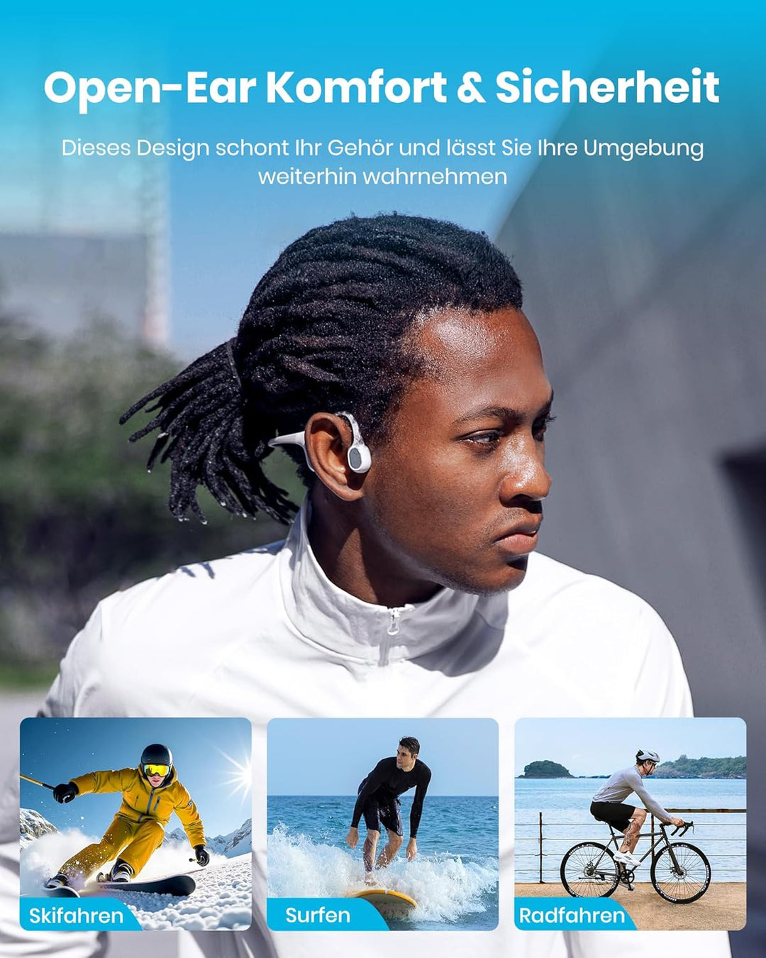 mojawa Run Plus New Knochenschall Kopfhörer Schwimmen mit 32GB MP3-Player, IP68 Wasserdicht Bluetoot