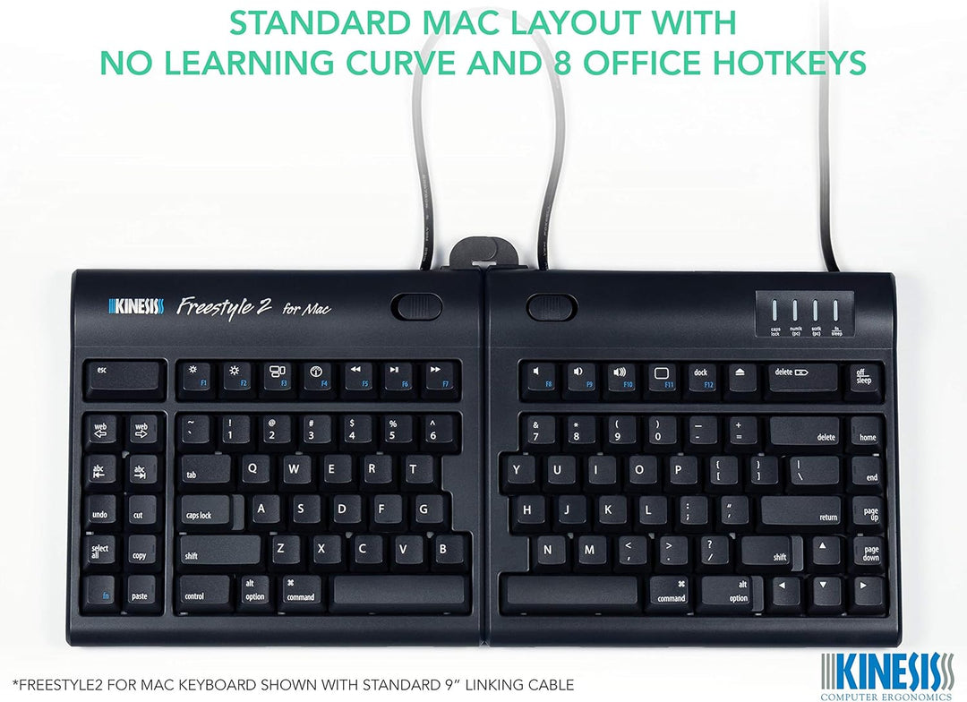 R-GO Tools Kinesis Freestyle 2 22,9 cm (9 Zoll) QWERTY-Tastatur für Mac schwarz, 9
