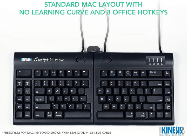 R-GO Tools Kinesis Freestyle 2 22,9 cm (9 Zoll) QWERTY-Tastatur für Mac schwarz, 9