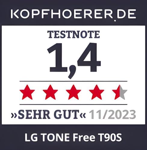 LG Tone Free T90S In-Ear Bluetooth Kopfhörer mit Dolby Atmos-Sound, Meridian-Technologie, ANC (Activ