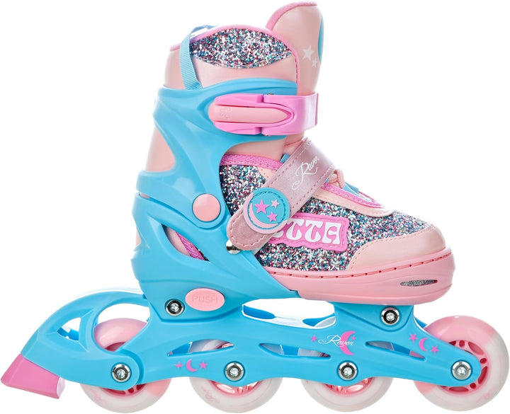 RAVEN Inline Skates Inliner für Kinder Mädchen verstellbar mit LED Leuchtrad