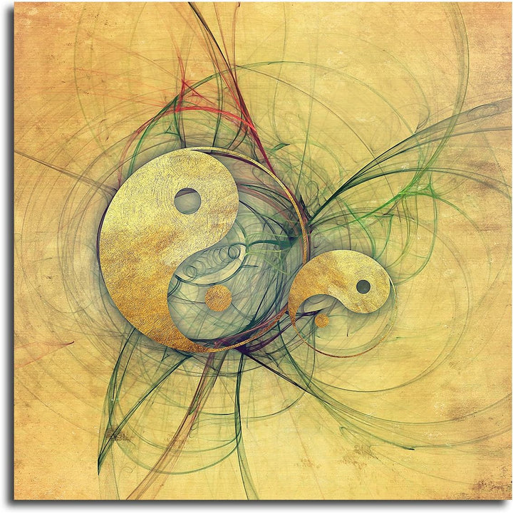 Paul Sinus Art Yin und Yan Energiefluss Abstraktes Bild auf Leinwand Abstrakt132- dekorativer Eintei
