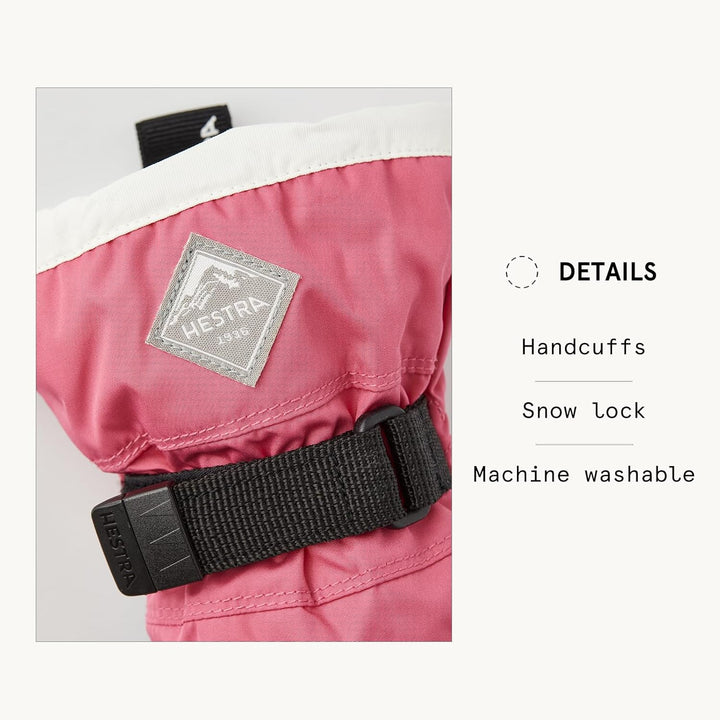 Hestra Wasserdichter Skihandschuh für Kinder, C-Zone für kaltes Wetter Fuchsia / Elfenbein 5, Fuchsi