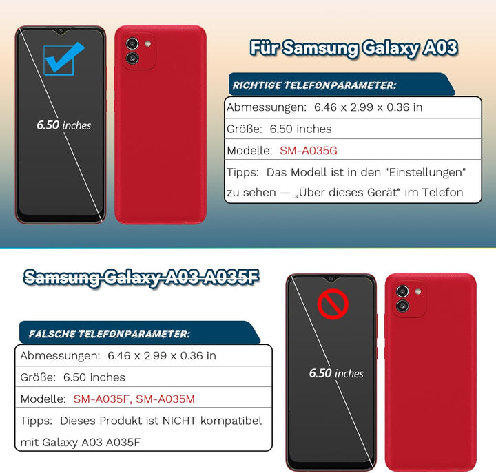 RongZy Ersatz Display Kompatibel für Samsung Galaxy A03/A035G Touchscreen Bildschirm Digitizer Glas