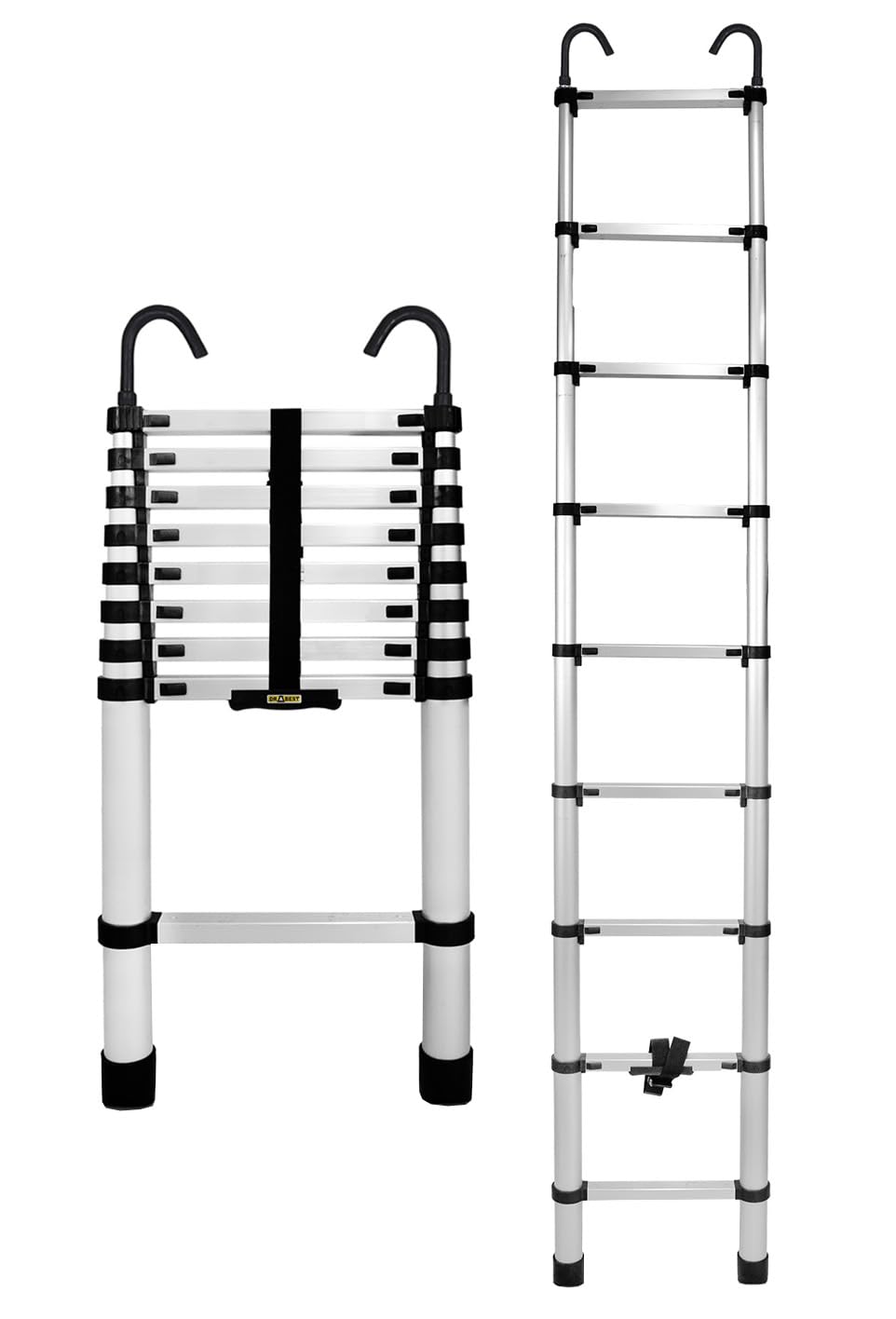 Drabest - Leiter - Teleskopleiter - Leiter Ausziehbar - Klappleiter, Aluleiter - Mehrzweckleiter - M