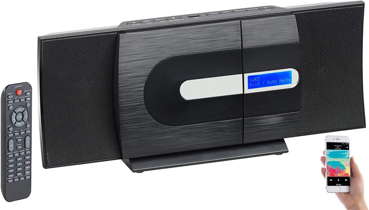 auvisio Kompaktanlage Vertikal: Vertikale Design-Stereoanlage, FM/DAB+, Bluetooth, CD, MP3, AUX, 40