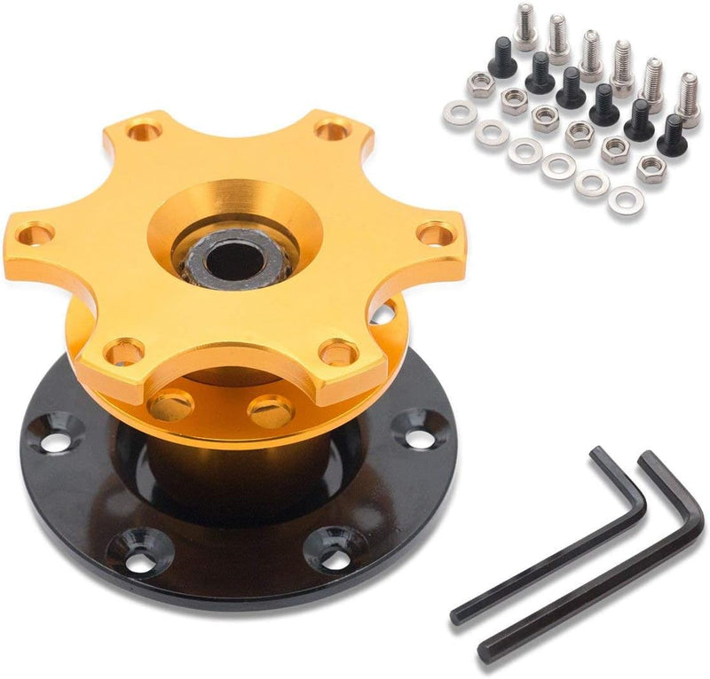 Auto Lenkrad Schnellspanner Nabe Universal Racing/Rallye/Motorsport Boss Hub Lenkrad Anpassung (Gold