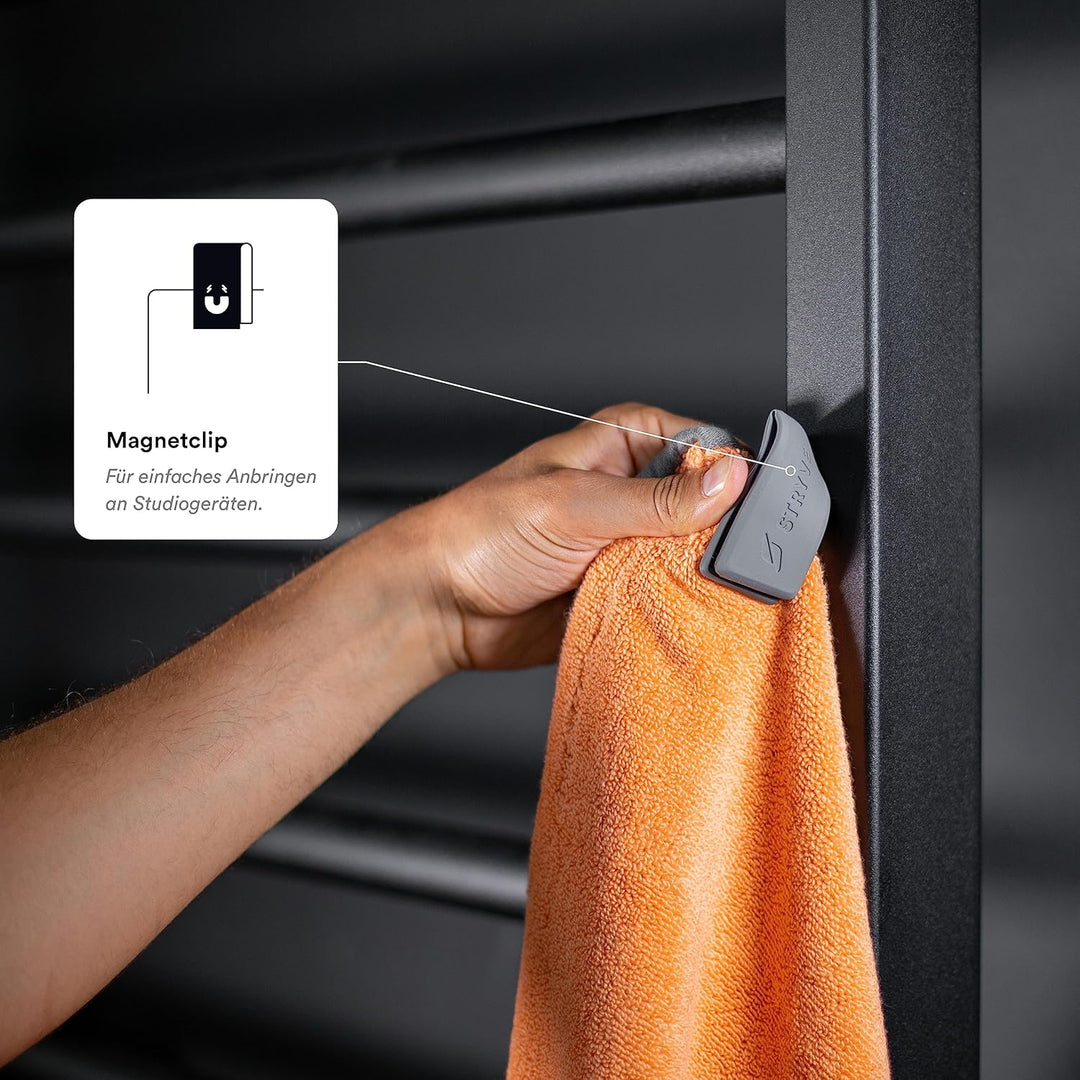 Stryve Gym Towell+Pro Sweet Peach (105 x 42,5cm), Sporthandtuch mit Magnetclip & antirutsch, Peach