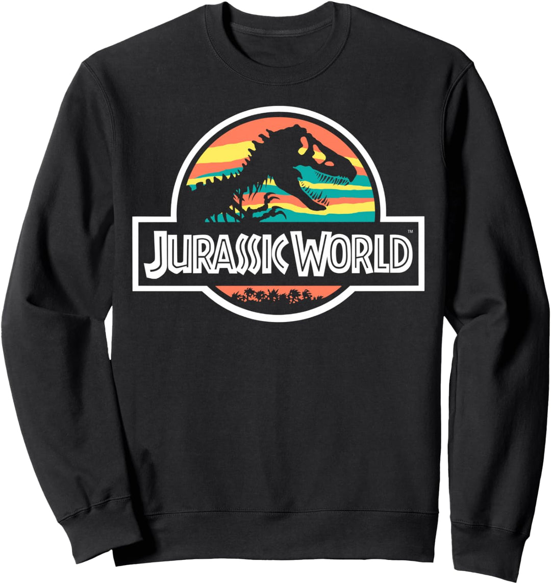 Jurassic World Skeleton Logo Retro Sunset Sweatshirt