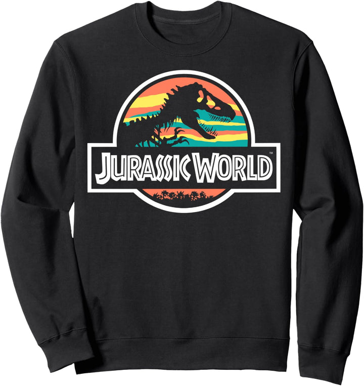 Jurassic World Skeleton Logo Retro Sunset Sweatshirt