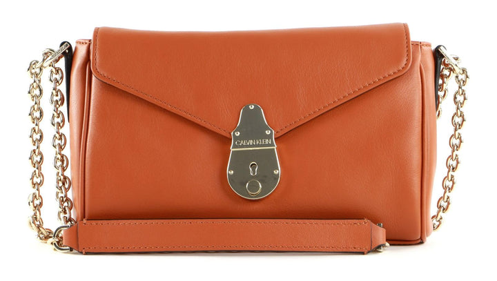Calvin Klein Flap Crossbody Cognac